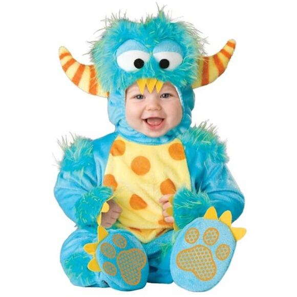 In Character Lil’ Monster Infant Costume 12-18M Baby Halloween Outfit Blue - Picture 1 of 6